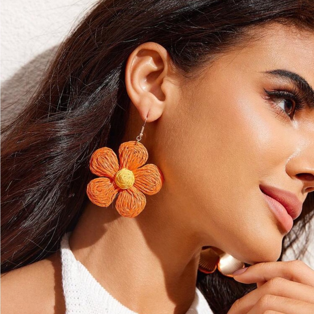 - VCAY Braided Flower Drop Earrings